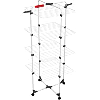 Vileda Mixer 4 - Tendedero vertical de torre de acero- 40 metros de espacio de tendido- 4 rejillas- soporte para ropa…